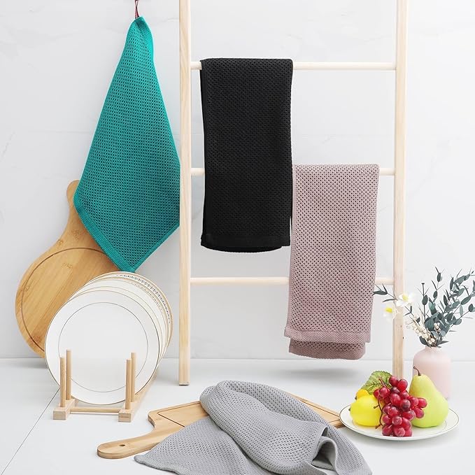 Homaxy 100% Cotton Waffle Weave Kitchen Dish Towels 24-Pack, Ultra Soft - Image 6