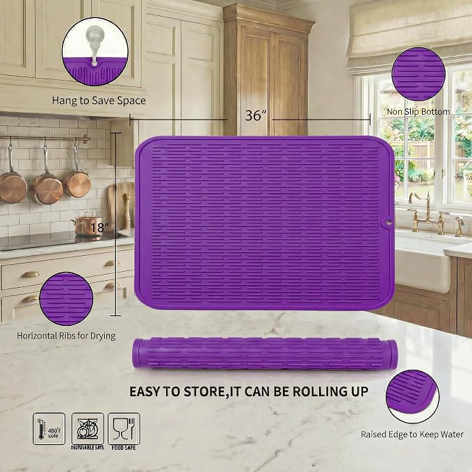 MicoYang Silicone Dish Drying Mat - Image 2