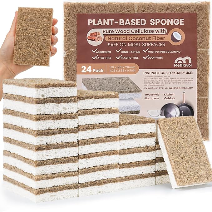 Metflavor Kitchen Sponges, Natural Sponge by Metflavor