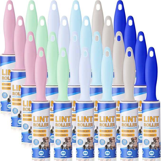 Hushee 24 Pack Mini Lint Rollers, 720 Sheets 6" Pet Hair by Hushee