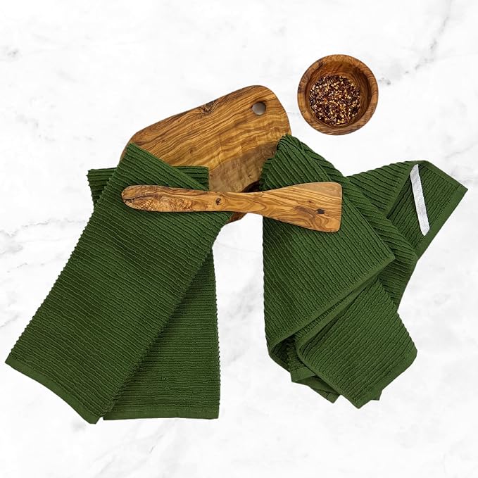 Avocado Forest Green Kitchen Dish Towels, 100% Cotton - Image 7