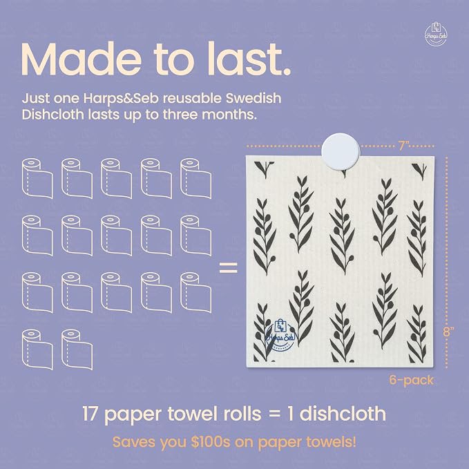 Harps&Seb Swedish Dishcloths for Kitchen Dishcloths - Image 6