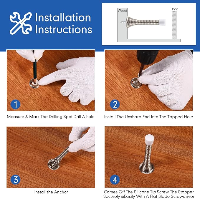 Newwiee 60 Pack Spring Door Stop - Image 6