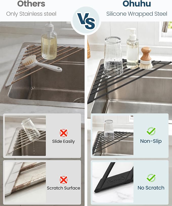 Ohuhu Corner Sink Caddy, Sponge Holder - Image 5