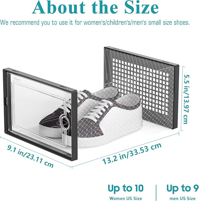 Kuject 12 Pack Large Shoe Boxes - Image 2