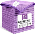 SIFANGKE Microfiber Cleaning Cloth, 12 Pack Purple Cleaning Rags by Unknown