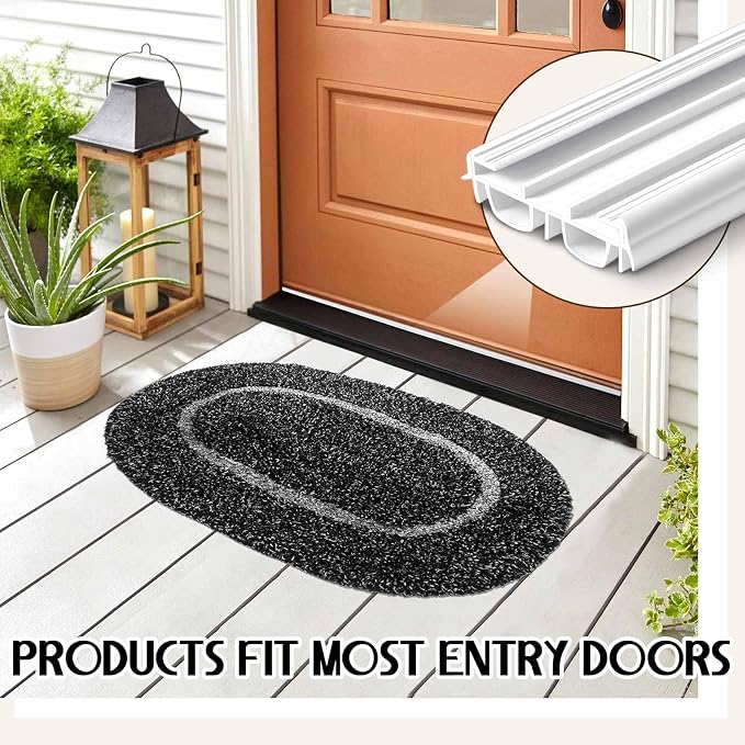 Pushglossy 2 Pcs 36" Kerf Door Sweep Double Bubble Slide on White | 1-3/4" Wide - Image 6