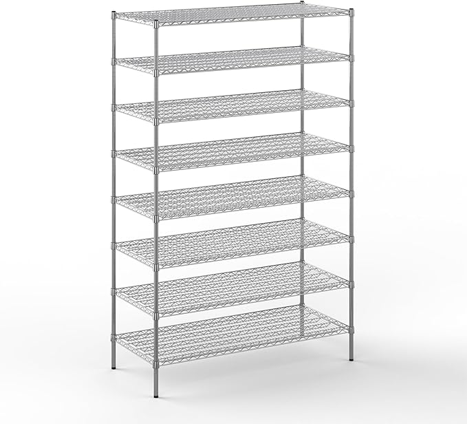 24" Deep x 54" Wide x 86" Height Wire Shelving Kit | 8-Tier | NSF Commercial Storage Rack Unit