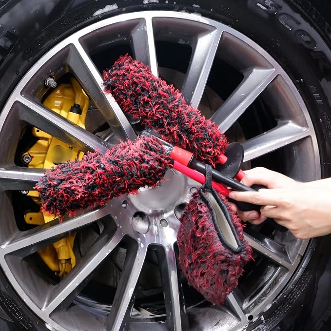 Professional 4 Pack Long Handle Wheel Brush Kit - Image 2
