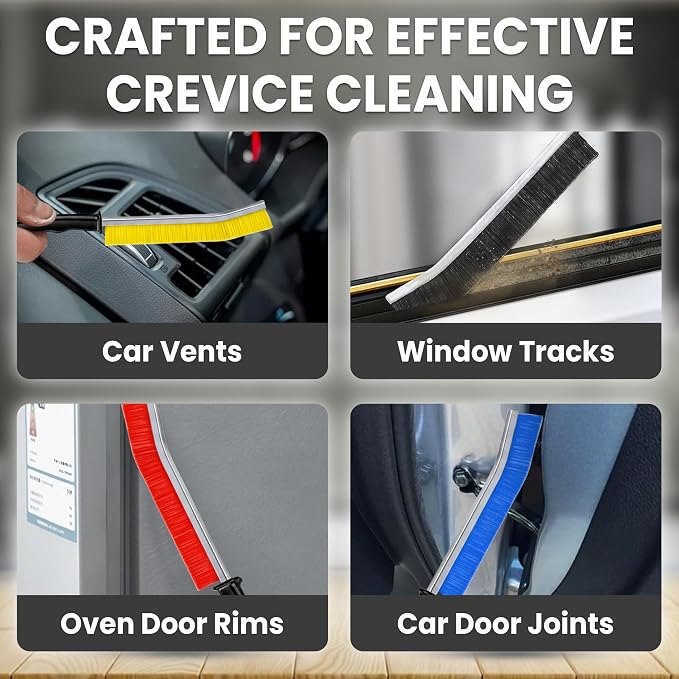 Crevice Cleaning Brush Set 6Pcs Hard Bristle Tools - Image 7