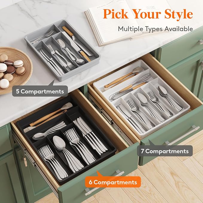 Lifewit Silverware Drawer Organizer Tray, Cutlery Storage - Image 9