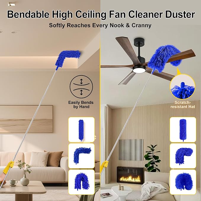 Tiumso Dusters for Cleaning, Microfiber Feather Duster 5-in-1 Kit, Duster - Image 5