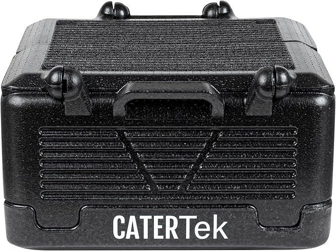 Restaurantware-Cater Tek 25 Quart Catering Hot Box, 1 Top Load Insulated Food Pan Carrier - Holds 1 Full Size 8” Deep Pan, Collapsible, Black EPP Plastic Food Box With Handles, Portable, For Buffet