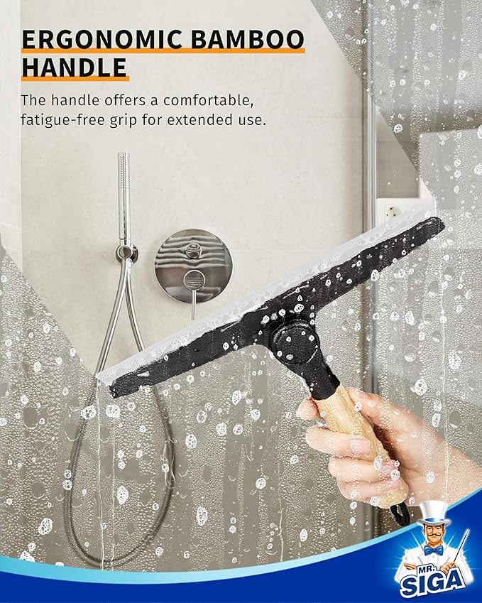 MR.SIGA Silicone Squeegee for Shower Door, 10 inch, showers and glass surfaces - Image 5