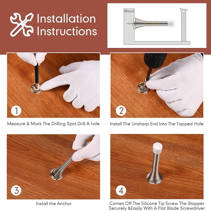 Newwiee 100 Pack Spring Door Stop - Image 5