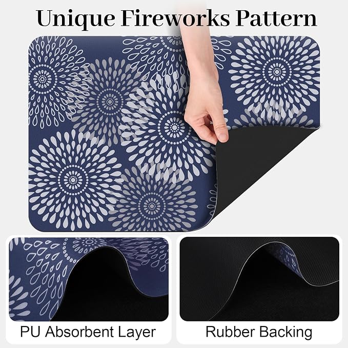 Dish Drying Mat Absorbent Kitchen Counter Mat Rubber Backing Draining Mat | - Image 6