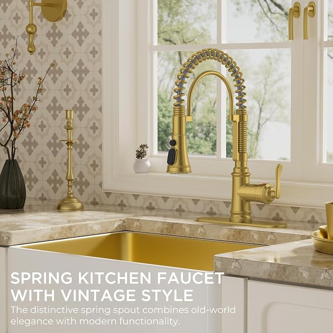 FORIOUS Gold Kitchen Faucet - Image 2