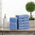SUPERIOR Egyptian Cotton Plush & Absorbent, Face Towel Set of 6, Denim Blue | by SUPERIOR