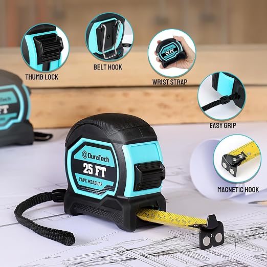 DURATECH 25FT Magnetic Double-Sided Tape Measure, Easy Read Measuring Tape - Image 3