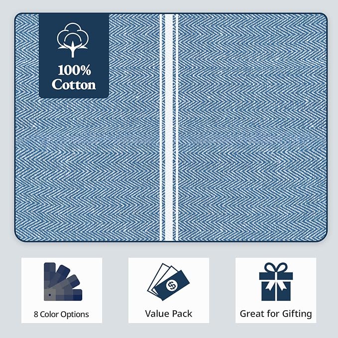 LANE LINEN Tea Towels for Kitchen 100% Cotton Absorbent Lint-Free 6 Pack - Image 6