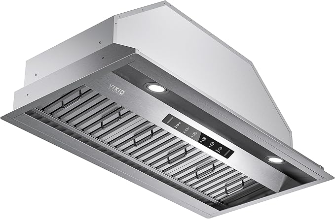 Range Hood Insert 42 Inch,Built-in Kitchen Hood with 980 CFM, Ducted/Ductless Convertible Duct,Stainless Steel Kitchen Vent Hood/Gesture/Touch Control, 3 Pcs Baffle Filters with Handlebar
