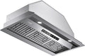 Range Hood Insert 42 Inch,Built-in Kitchen Hood with 980 CFM, Ducted/Ductless Convertible Duct,Stainless Steel Kitchen Vent Hood/Gesture/Touch Control, 3 Pcs Baffle Filters with Handlebar