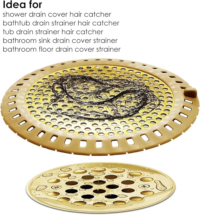 Seatery 2PCS Hair Catcher Shower Drain/Strainer/Cover/Filter/Trap, Bathtub - Image 6