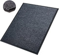 Front Door Mat,2.7'x4'Indoor Outdoor Door Mat,Heavy Duty Durable Welcome,Commercial Floor Mats Inside Outside Entrance, Waterproof All-Season, All-Weather Non Slip Backing Doormat for Entryway,Black