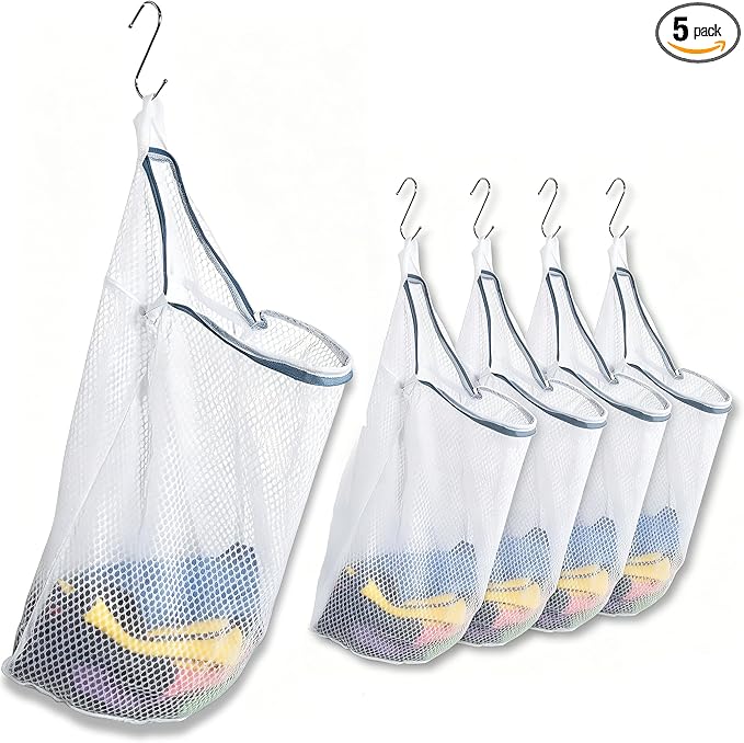 5Pcs Mesh Hanging Laundry Bags for Washing Machine, 15 X 12 inch Wash Bag for by Cociat