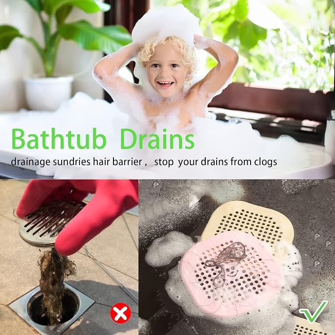 2 Pack Drain Hair Catcher Silicone Shower Drain Protector Sink Drain Strainer - Image 2