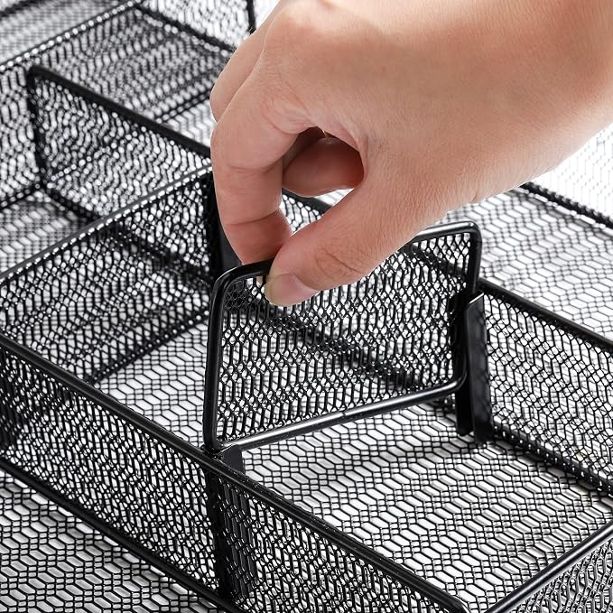Hiceeden 2 Pack Mesh Desk Drawer Organizer, 16.1"x12.2"x2" Large Desk Organizer - Image 4