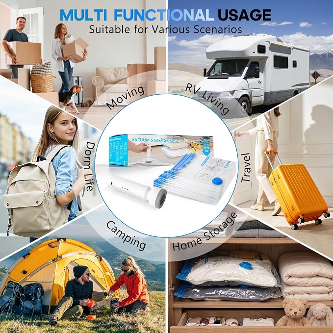 Blue Vacuum Storage Bags for Travel - Image 7