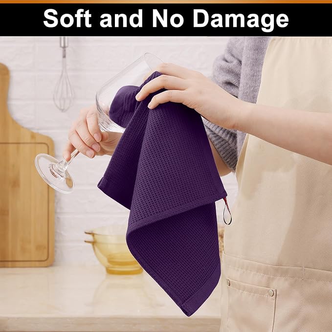 Homaxy 100% Cotton Waffle Weave Dish Cloths, 6 Pack - Image 5