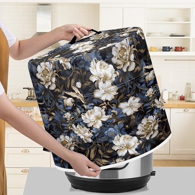 Floral Dust Cover Compatible with 6 qt Instant Pot and Extra Accessories, for Electric Pressure Cooker Rice Cooker and Air Fryer Insulated Protector Cover Keep Appliance Clean