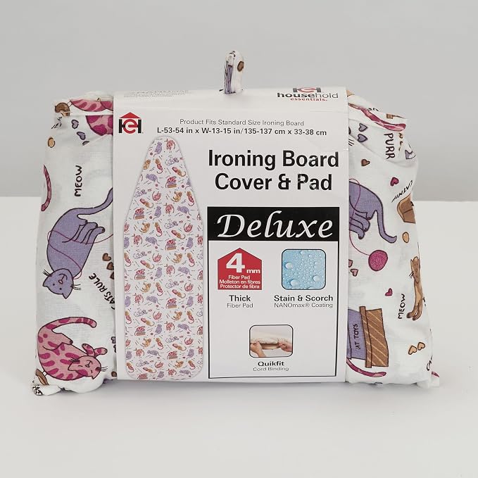 Household Essentials Deluxe Ironing Board Cover, Kool Kats - Image 4