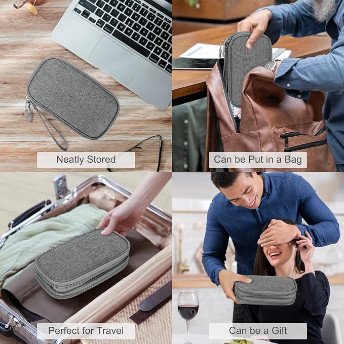 FYY Electronic Organizer, Travel Tech Pouch Bag, Cable Organizer Dark Grey | - Image 7