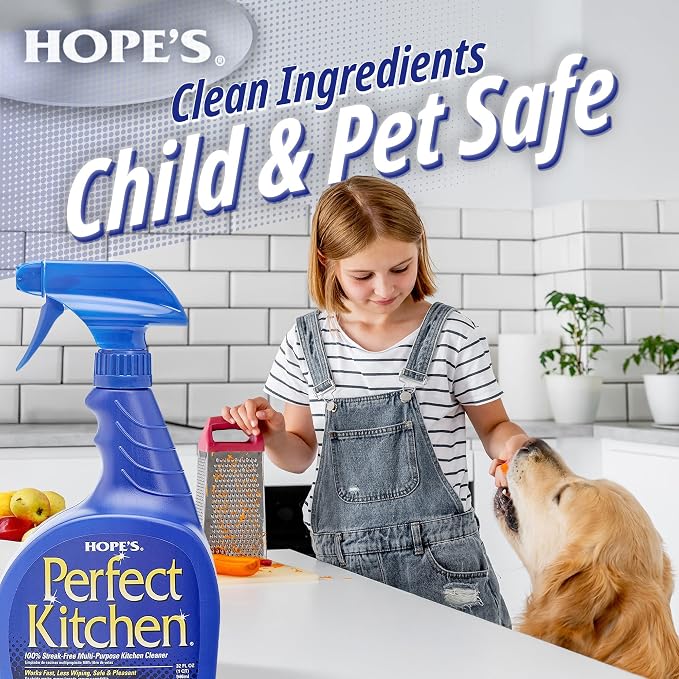 HOPE'S Perfect Kitchen Cleaner Spray - 32 Oz No-Residue All Purpose Cleaning - Image 7