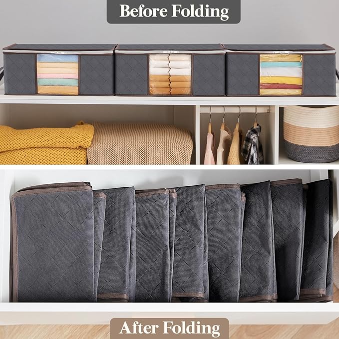 Lifewit 6 Pack Clothes Storage Bag, Foldable Storage Bin Closet Organizer - Image 6