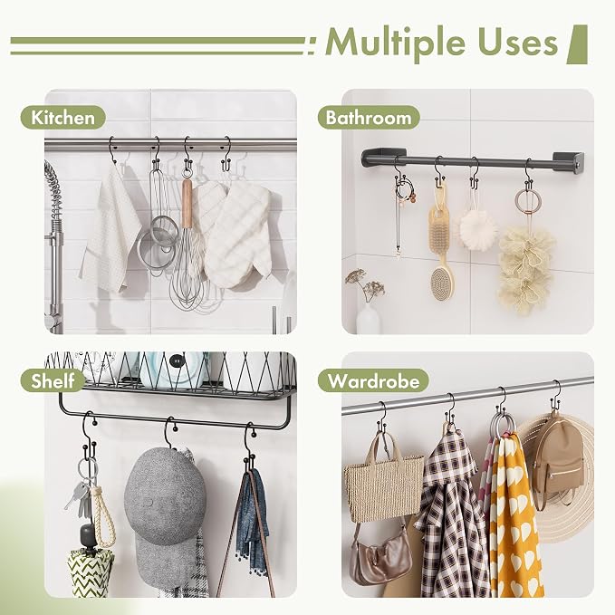 Amazer Bronze Shower Curtain Hooks, Rust-Resistant Metal Shower Hooks Shower - Image 7