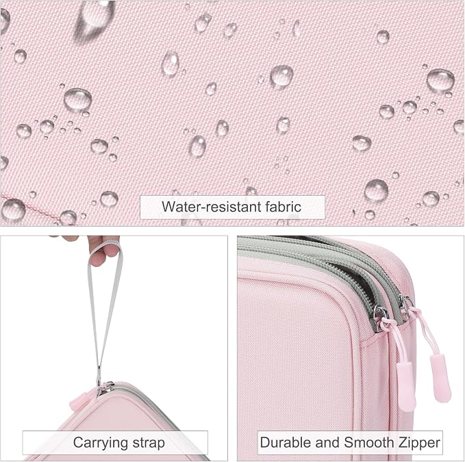 FYY Electronic Organizer, Travel Tech Pouch Bag, Extra Large, Light Pink | - Image 4
