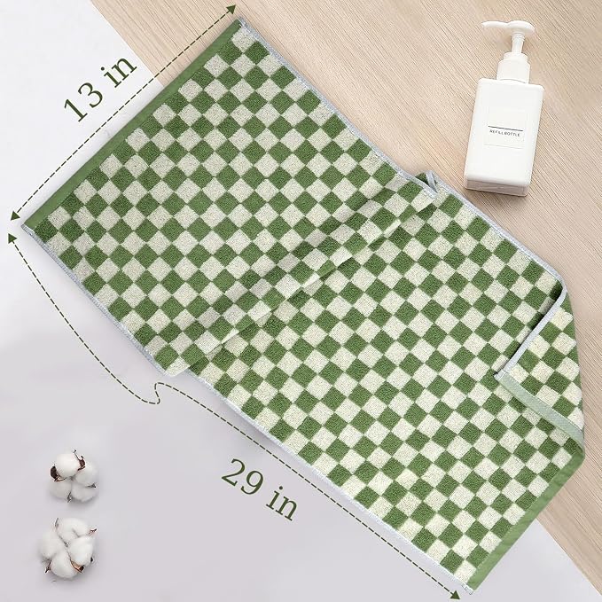 Jacquotha Hand Towels for Bathroom 4 Pack, Checkered Hand Towel Set - Image 7