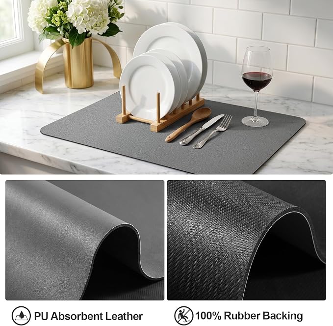 Ecotrim - Dish Drying Mat for Kitchen Counter | Coffee Bar Mat for Countertops - Image 4