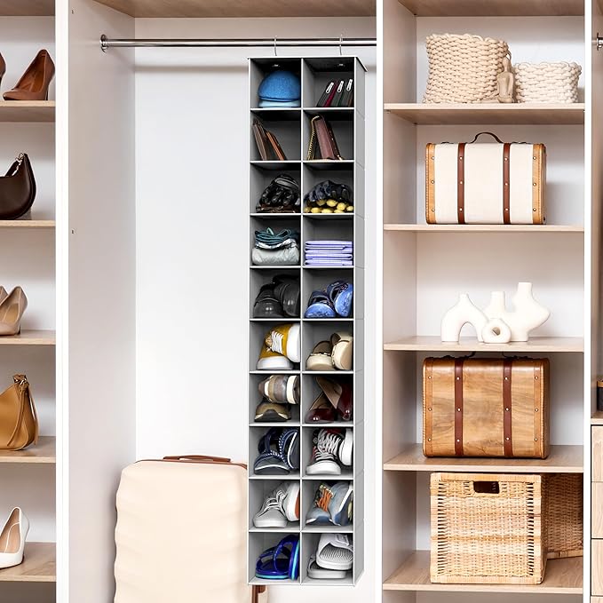 Simple Houseware 20 Section Shelves Hanging Shoes Organizer, 10 Tier, Holds Up - Image 2