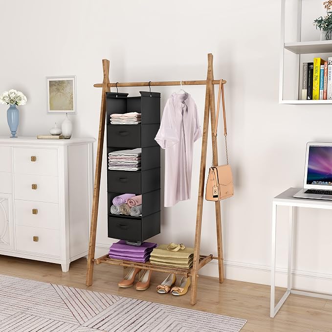 MAX Houser 6 Tier Foldable Hanging Closet Organizer - Image 5
