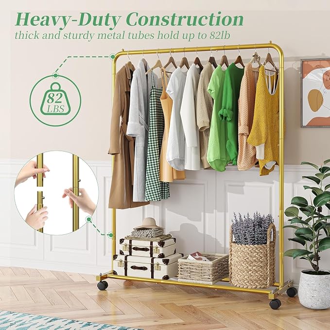 Simple Trending Clothes Clothing Garment Rack, Clothes Organizer, 360° Lockable - Image 5