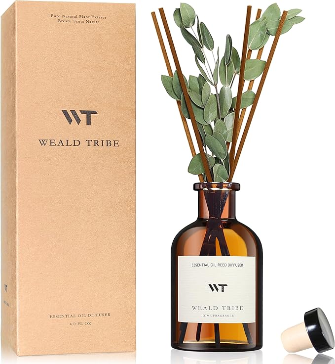 Flower Reed Diffuser Set Eucalyptus & Lavender Scent by WEALD+TRIBE