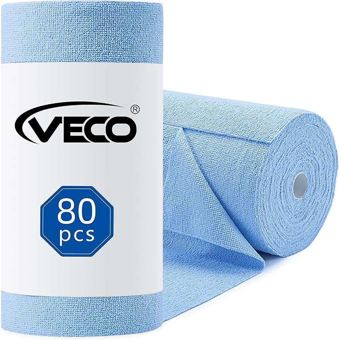 Veco Microfiber Cleaning Cloth Roll 80 PCS by Veco
