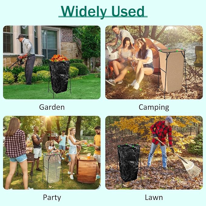 Foldable Trash Bag Holder Stand, Outdoor Leaf Bag Holder - Image 7