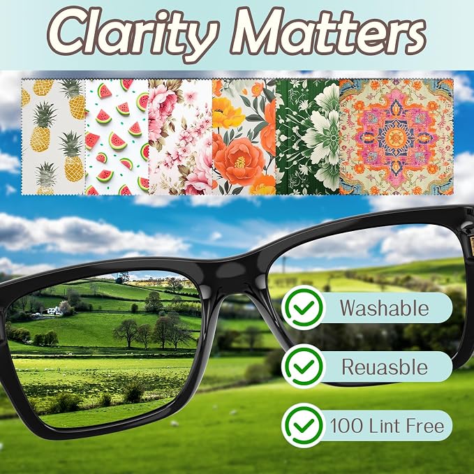 6 PCS Glasses Cleaning Cloth Eyeglass Lens Microfiber Cleaning Cloth Reusable - Image 3