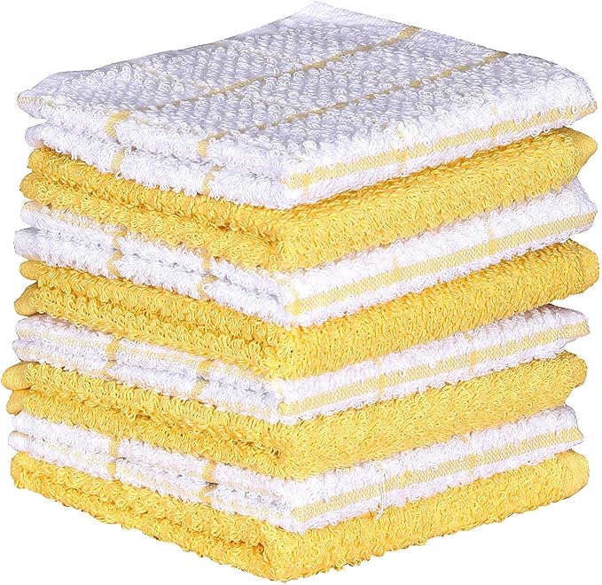 AMOUR INFINI Cotton Kitchen Dish Cloths Set of 8 – Highly Absorbent, Super Soft by AmourInfini